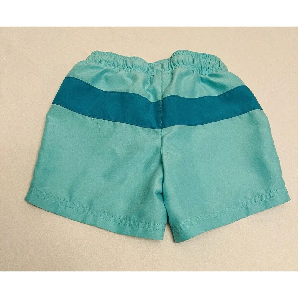 Cat & Jack Boys Blue Colorblock Swim Shorts XS (4/5) Drawstring Lined